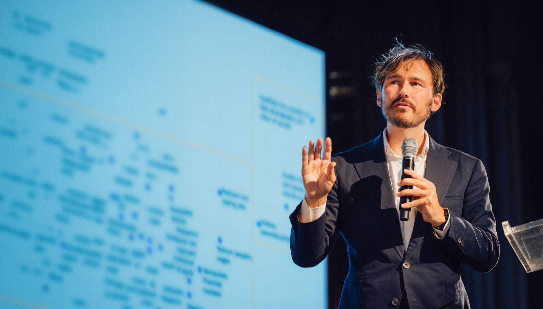 Daniel Stone presenting Narrative Frames methodology